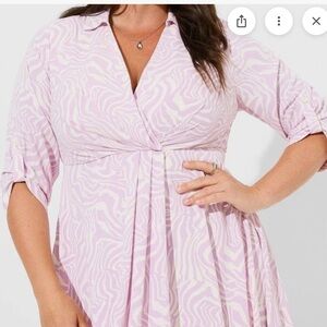 Torrid NWOT Elegant Lavender Zebra Print Lined Dress Size 2x 18/20